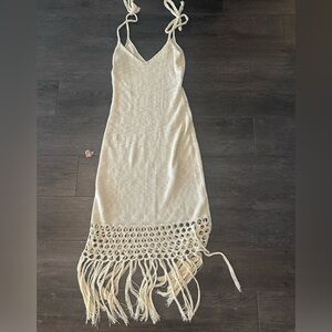 Beige crochet dress